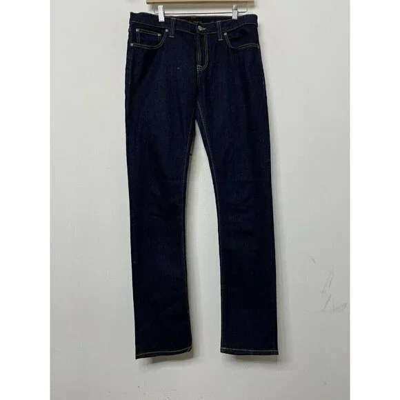 Nudie Jeans Tube Kelly Mens 31x34 Blue Denim Jeans Straight Legs